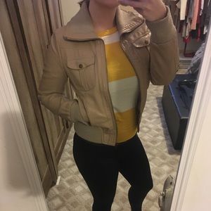 Beige leather jacket